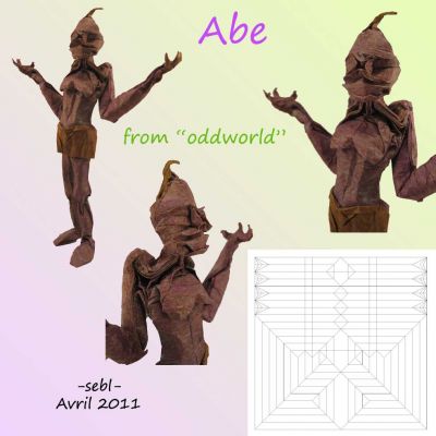 abe from oddworld
triple soie préparé au MC wet-foldé pour les finitions
