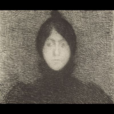 Portrait de femme, lithographie d'Henri Martin, Toulouse (1860-1943)
